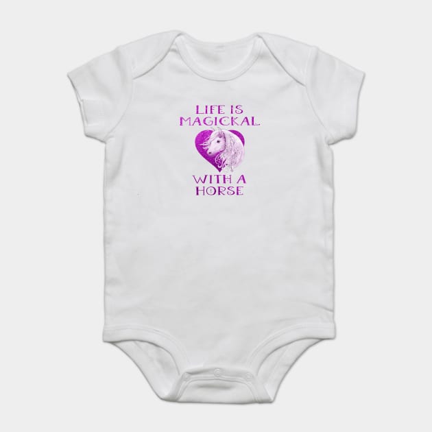 Cheeky Witch® Pink Life is Magickal With a Horse Baby Bodysuit by Cheeky Witch